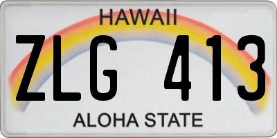 HI license plate ZLG413
