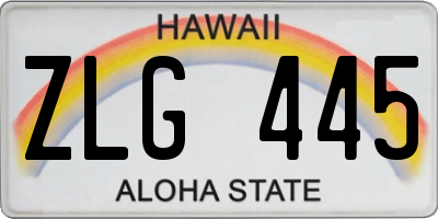 HI license plate ZLG445