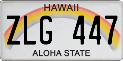 HI license plate ZLG447