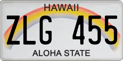 HI license plate ZLG455