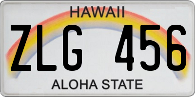 HI license plate ZLG456