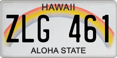HI license plate ZLG461