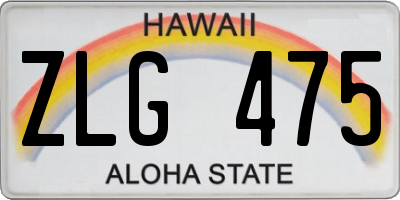 HI license plate ZLG475