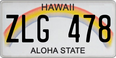 HI license plate ZLG478