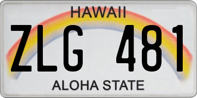 HI license plate ZLG481