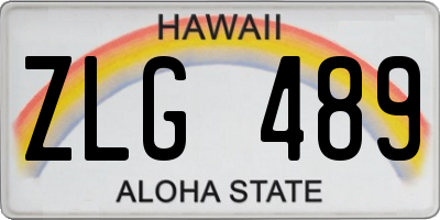 HI license plate ZLG489