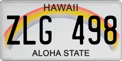 HI license plate ZLG498