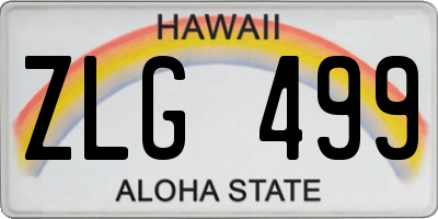 HI license plate ZLG499