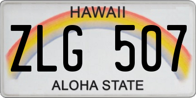 HI license plate ZLG507