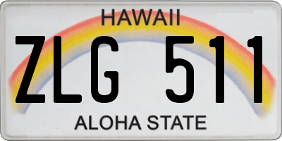 HI license plate ZLG511