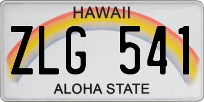 HI license plate ZLG541