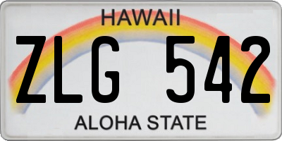 HI license plate ZLG542