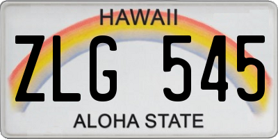 HI license plate ZLG545