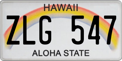 HI license plate ZLG547