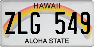 HI license plate ZLG549