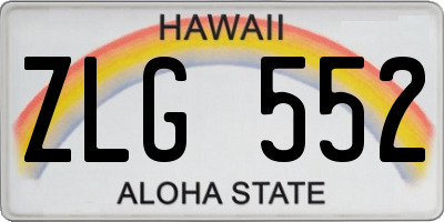 HI license plate ZLG552