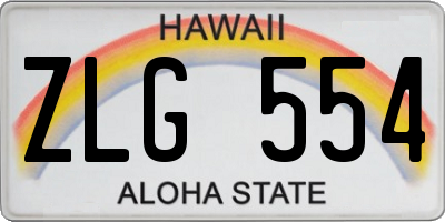 HI license plate ZLG554