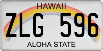 HI license plate ZLG596