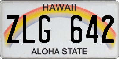 HI license plate ZLG642