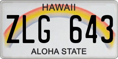 HI license plate ZLG643