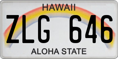 HI license plate ZLG646