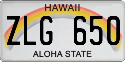 HI license plate ZLG650