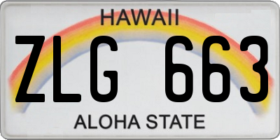 HI license plate ZLG663