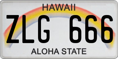 HI license plate ZLG666