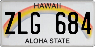 HI license plate ZLG684