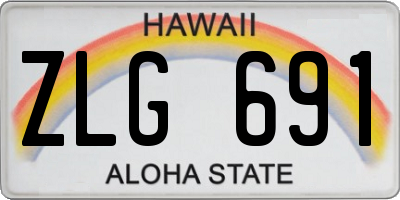 HI license plate ZLG691