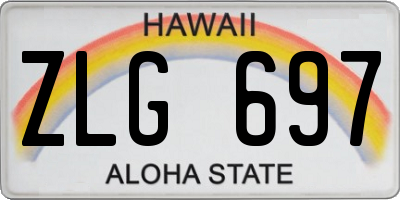 HI license plate ZLG697