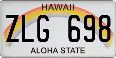 HI license plate ZLG698