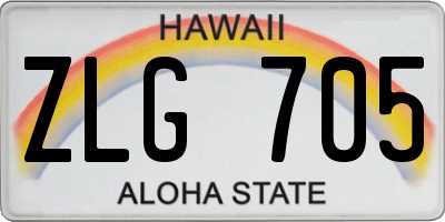 HI license plate ZLG705