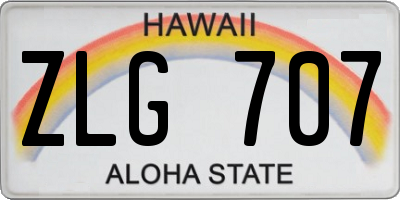 HI license plate ZLG707