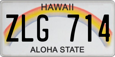 HI license plate ZLG714