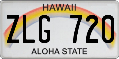HI license plate ZLG720