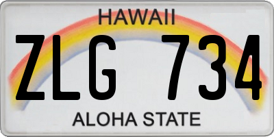 HI license plate ZLG734