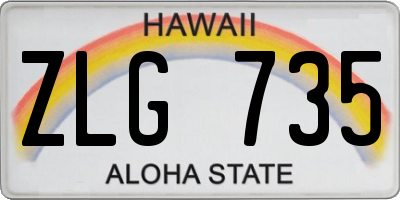 HI license plate ZLG735