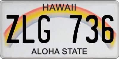 HI license plate ZLG736