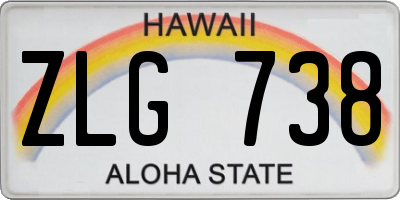 HI license plate ZLG738