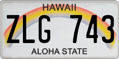 HI license plate ZLG743