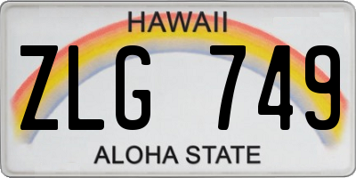 HI license plate ZLG749