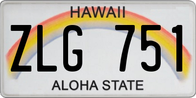 HI license plate ZLG751