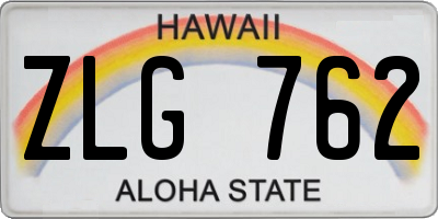 HI license plate ZLG762