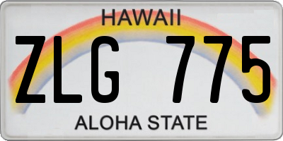HI license plate ZLG775