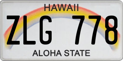 HI license plate ZLG778