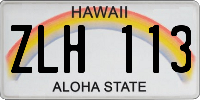 HI license plate ZLH113