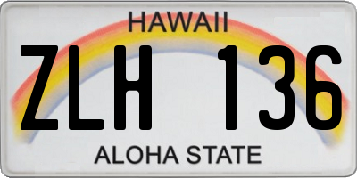 HI license plate ZLH136