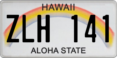 HI license plate ZLH141