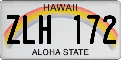 HI license plate ZLH172